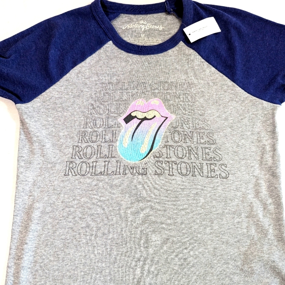 The Rolling Stones NWT American Eagle Ribbed Long Sleeve Jersey Tee Medium.